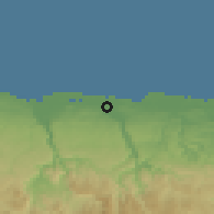 Shaded relief of the 59 km around Barceloneta, drawn from the GMTED2010 grid