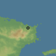 Shaded relief of the 59 km around Ramos, drawn from the GMTED2010 grid