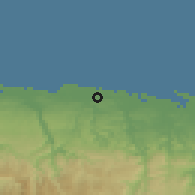 Shaded relief of the 59 km around Sabana, drawn from the GMTED2010 grid