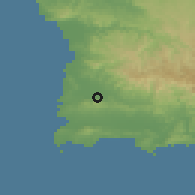 Shaded relief of the 59 km around Sabana Eneas, drawn from the GMTED2010 grid