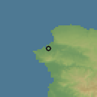 Shaded relief of the 59 km around Aguada, drawn from the GMTED2010 grid