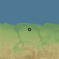 Shaded relief of the 59 km around Tiburones, drawn from the GMTED2010 grid