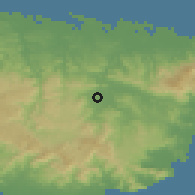 Shaded relief of the 59 km around Caguas, drawn from the GMTED2010 grid
