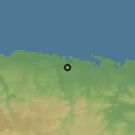 Shaded relief of the 59 km around Candelaria Arenas, drawn from the GMTED2010 grid