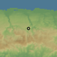 Shaded relief of the 59 km around Ciales, drawn from the GMTED2010 grid