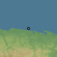 Shaded relief of the 59 km around Dorado, drawn from the GMTED2010 grid