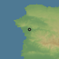 Shaded relief of the 59 km around Espino, drawn from the GMTED2010 grid