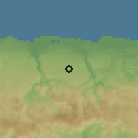 Shaded relief of the 59 km around Florida, drawn from the GMTED2010 grid