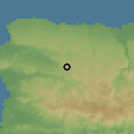 Shaded relief of the 59 km around Juncal, drawn from the GMTED2010 grid