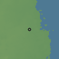 Shaded relief of the 57 km around ar-Rayyān, drawn from the GMTED2010 grid