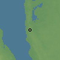 Shaded relief of the 57 km around Umm Bāb, drawn from the GMTED2010 grid