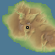 Shaded relief of the 58 km around Cilaos, drawn from the GMTED2010 grid