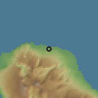 Shaded relief of the 58 km around Sainte-Marie, drawn from the GMTED2010 grid