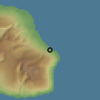 Shaded relief of the 58 km around Sainte-Rose, drawn from the GMTED2010 grid