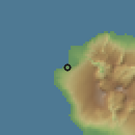 Shaded relief of the 58 km around Saint-Paul, drawn from the GMTED2010 grid