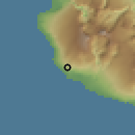 Shaded relief of the 58 km around Les Aviron, drawn from the GMTED2010 grid