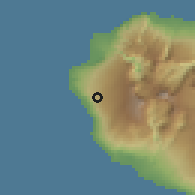Shaded relief of the 58 km around Les Trois-Bassins, drawn from the GMTED2010 grid