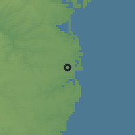 Shaded relief of the 52 km around Agigea, drawn from the GMTED2010 grid