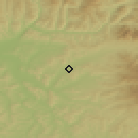 Shaded relief of the 51 km around Bistriţa, drawn from the GMTED2010 grid