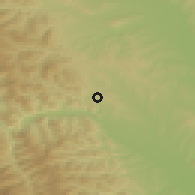 Shaded relief of the 51 km around Bodeşti, drawn from the GMTED2010 grid