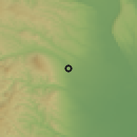 Shaded relief of the 51 km around Boloteşti, drawn from the GMTED2010 grid