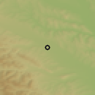 Shaded relief of the 51 km around Boroaia, drawn from the GMTED2010 grid