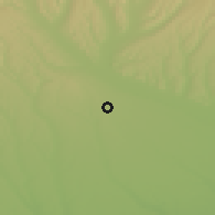 Shaded relief of the 52 km around Bradu, drawn from the GMTED2010 grid