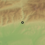 Shaded relief of the 51 km around Bumbeşti-Jiu, drawn from the GMTED2010 grid
