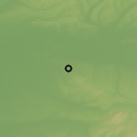 Shaded relief of the 51 km around Buziaş, drawn from the GMTED2010 grid