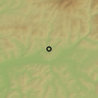 Shaded relief of the 51 km around Căianu Mic, drawn from the GMTED2010 grid