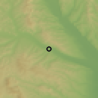Shaded relief of the 51 km around Căiuţi, drawn from the GMTED2010 grid