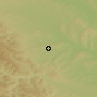 Shaded relief of the 50 km around Cajvana, drawn from the GMTED2010 grid