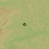 Shaded relief of the 51 km around Câmpia Turzii, drawn from the GMTED2010 grid