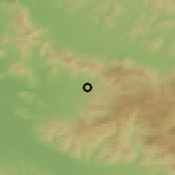 Shaded relief of the 50 km around Certeze, drawn from the GMTED2010 grid