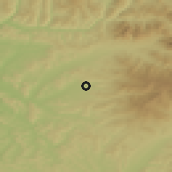 Shaded relief of the 51 km around Cetate, drawn from the GMTED2010 grid