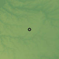 Shaded relief of the 52 km around Cobadin, drawn from the GMTED2010 grid
