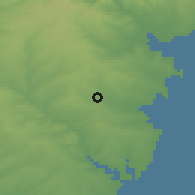 Shaded relief of the 52 km around Cogealac, drawn from the GMTED2010 grid