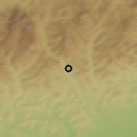 Shaded relief of the 51 km around Comarnic, drawn from the GMTED2010 grid