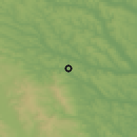Shaded relief of the 51 km around Copălău, drawn from the GMTED2010 grid