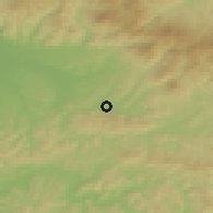 Shaded relief of the 51 km around Copalnic Mănăştur, drawn from the GMTED2010 grid