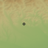 Shaded relief of the 52 km around Aninoasa, drawn from the GMTED2010 grid