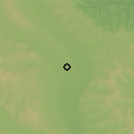 Shaded relief of the 51 km around Cordun, drawn from the GMTED2010 grid