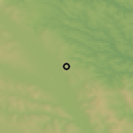 Shaded relief of the 51 km around Corni, drawn from the GMTED2010 grid