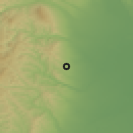 Shaded relief of the 51 km around Coteşti, drawn from the GMTED2010 grid