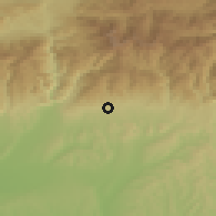 Shaded relief of the 51 km around Crasna, drawn from the GMTED2010 grid
