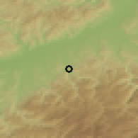 Shaded relief of the 51 km around Cugir, drawn from the GMTED2010 grid