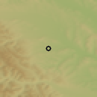 Shaded relief of the 50 km around Arbore, drawn from the GMTED2010 grid