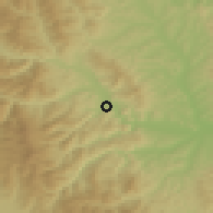 Shaded relief of the 51 km around Dofteana, drawn from the GMTED2010 grid