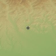Shaded relief of the 52 km around Doiceşti, drawn from the GMTED2010 grid
