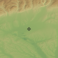 Shaded relief of the 52 km around Drăguţeşti, drawn from the GMTED2010 grid